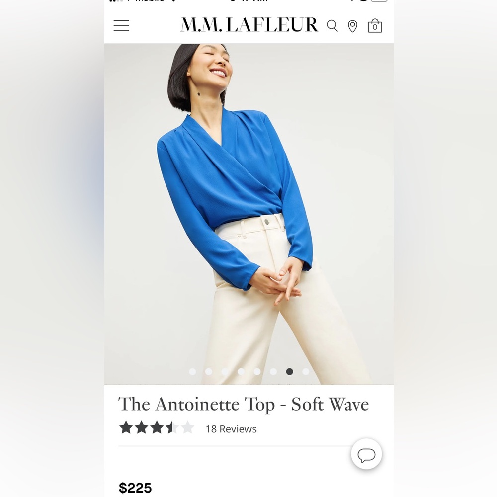 M.M.Lafleur Antoinette Top-Soft Wave Gently Worn